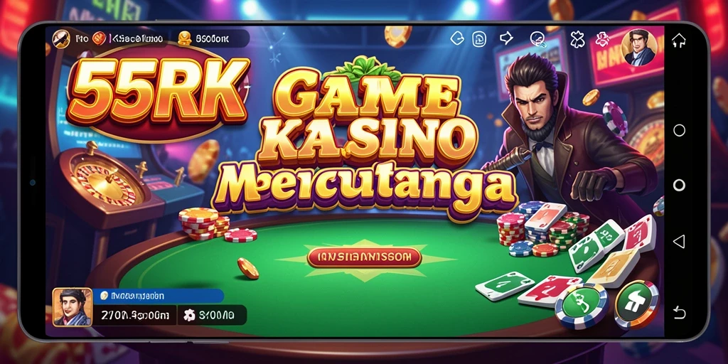 Screenshot gameplay 55RK yang menampilkan suasana kasino yang menegangkan.