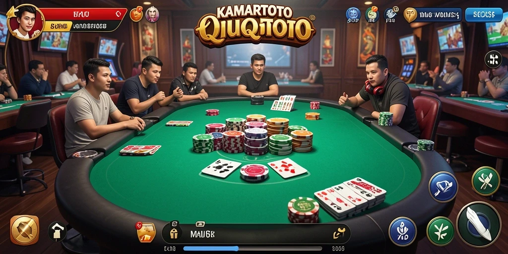 Tampilan gameplay seru dari KAMARTOTO dengan QiuQiu yang mendebarkan.