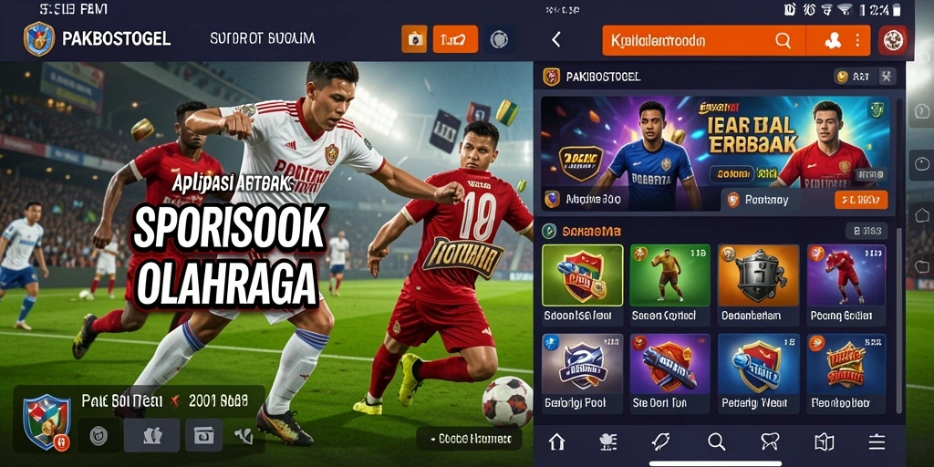 Screenshot PAKBOSTOGEL menampilkan tampilan antarmuka taruhan olahraga.